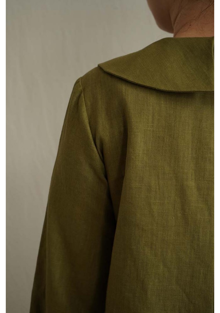 Rochie olive cu maci
