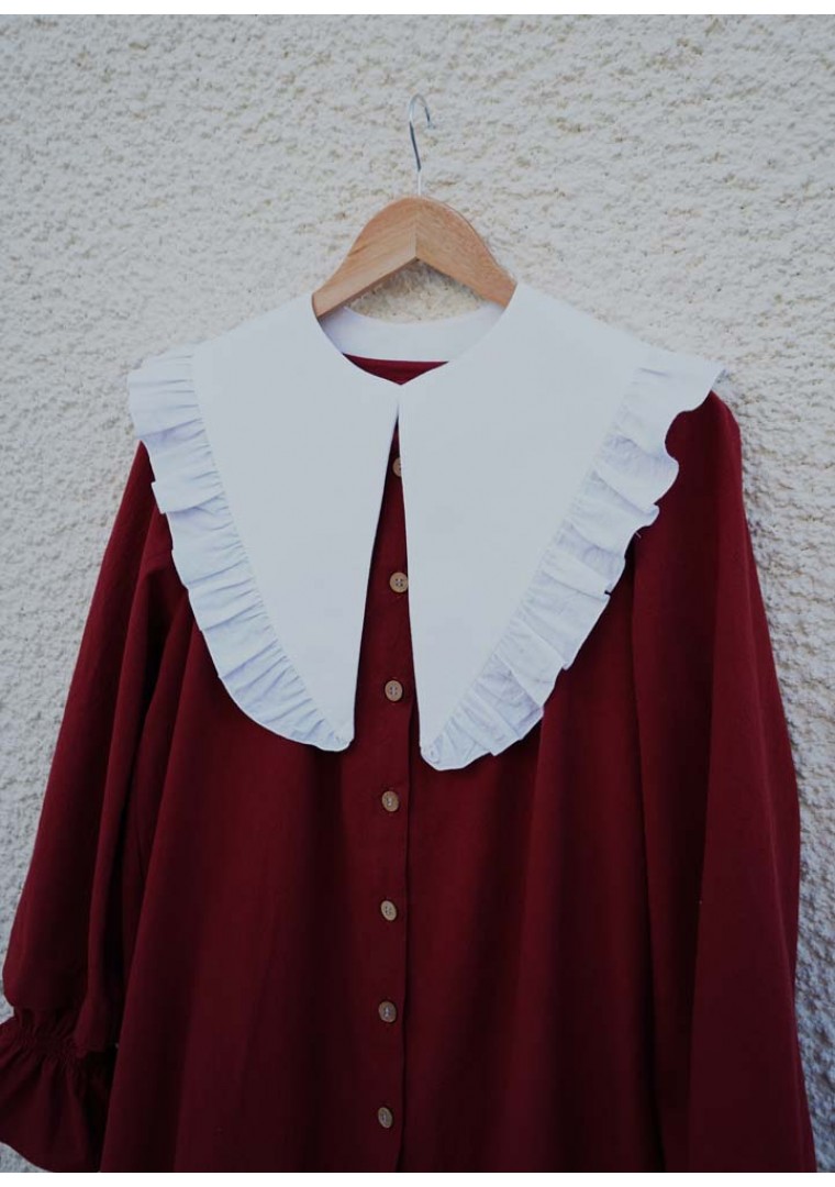 Rochie Anna burgundy cu guler Mama