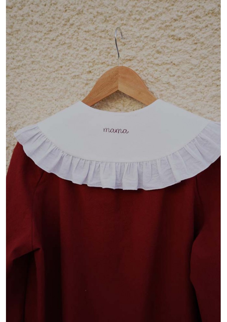 Rochie Anna burgundy cu guler Mama