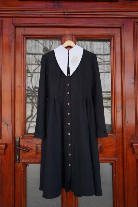 Rochie din in negru "Musetel"