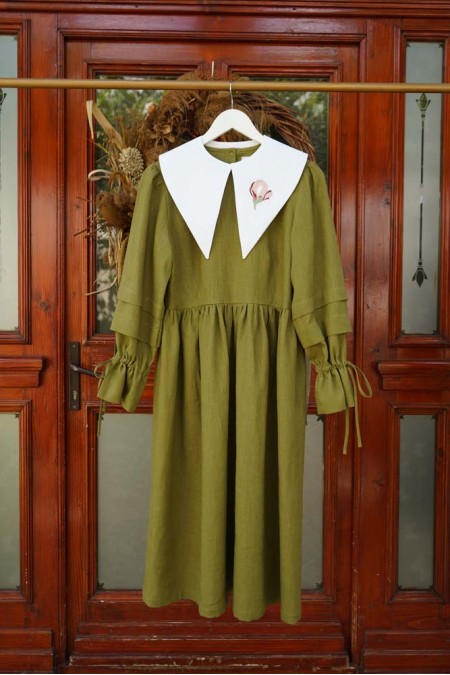Rochie Karina in verde olive