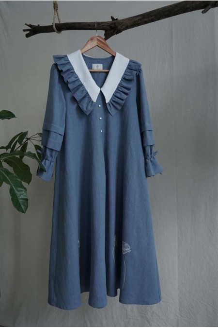 Camp cu maci - bleu 