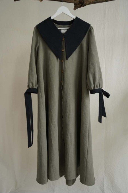 Rochie din in kaki